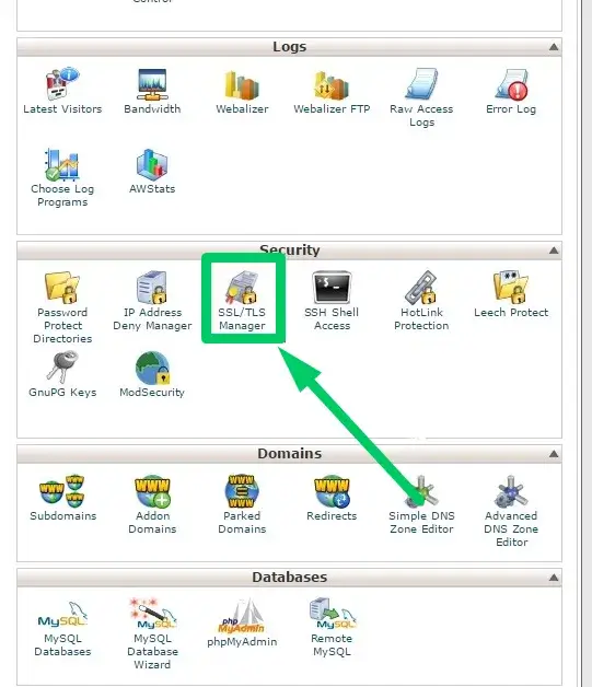 Οθόνη επιλογής παραμετροποίησης SSL στο plesk panel 11