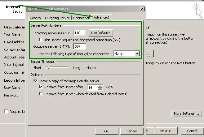 Προσθήκη IMAP στο Outlook