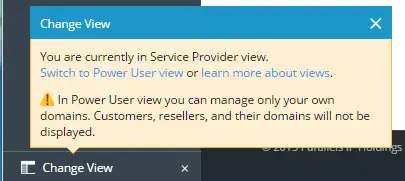 Reseller hosting - change view