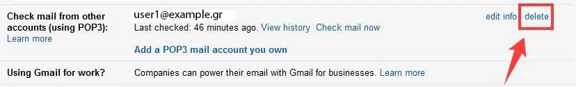 Επιλογή απενεργοποίησης email fetcher στο gmail 