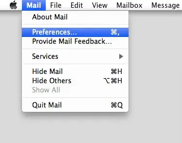 Επιλογή mail προτιμήσεων στο mac mail