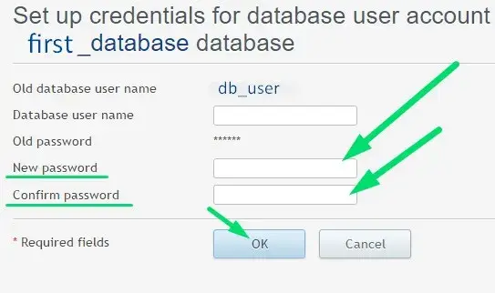 Φόρμα αλλαγής username & password χρήστη mysql database στο plesk 11