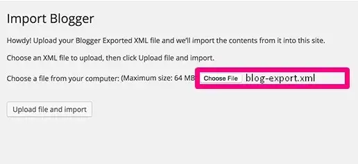 Pop up επιλογής αρχείου .xml και εισαγωγής αρχείων blogger σε WordPress
