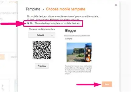 Επιλογή απόκρυψης εμφάνισης template σε mobile συσκευές στο Blogger