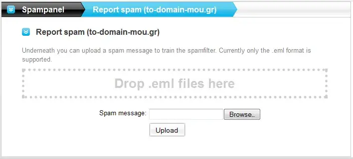 Φόρμα εκπαίδευσης spam φίλτρου της SpamExperts
