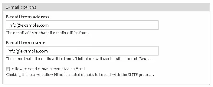 Φόρμα συμπλήρωσης στοιχείων email στο drupal