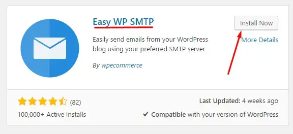 Εγκατάσταση plugin easy wordpress SMTP