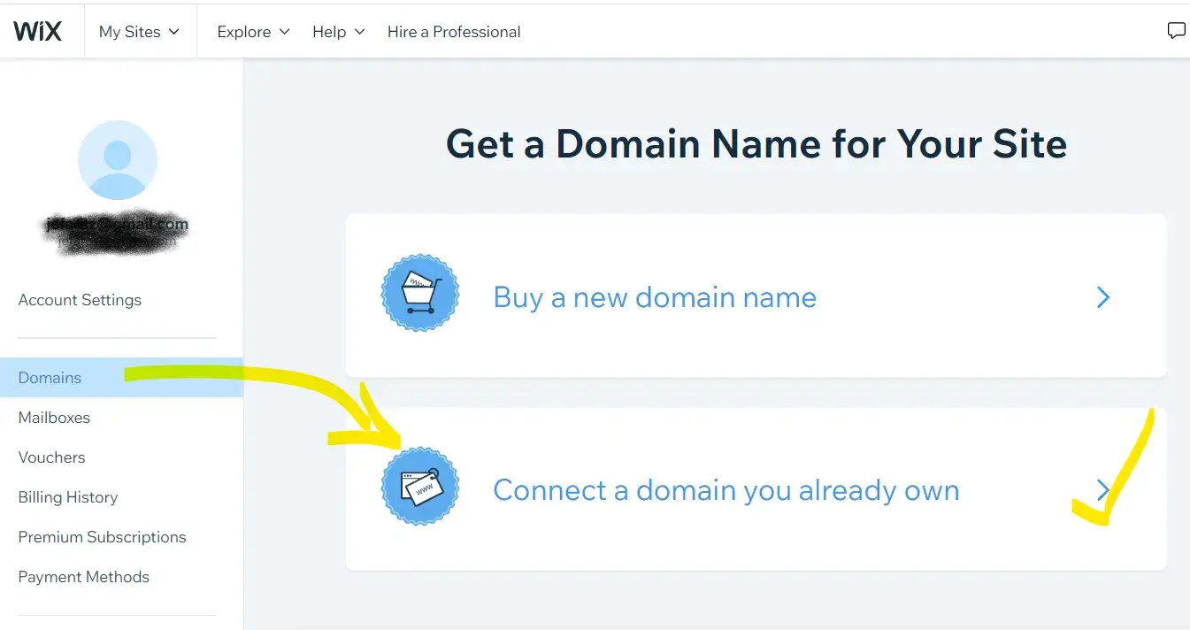 Σύνδεση domain με Wix Sitebuilder