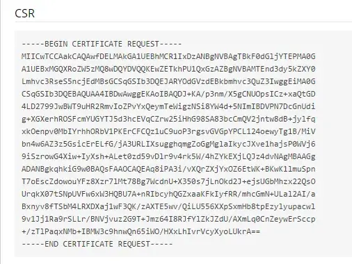 Καρτέλα προβολής ενεργού CSR στο πίνακα ελέγχου plesk 18