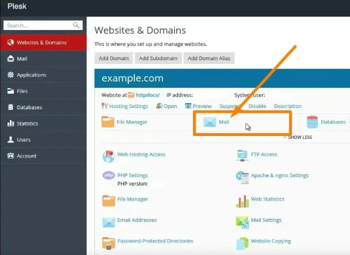 Αλλαγή email κωδικού στο πίνακα ελέγχου plesk της DNHOST