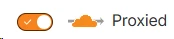 Επιλογή ενεργοποίησης Proxied στο Cloudflare