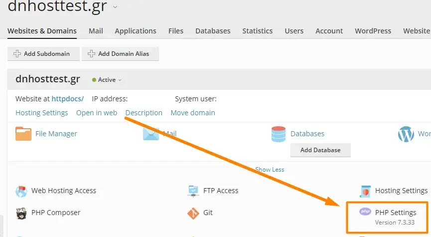 change PHP version