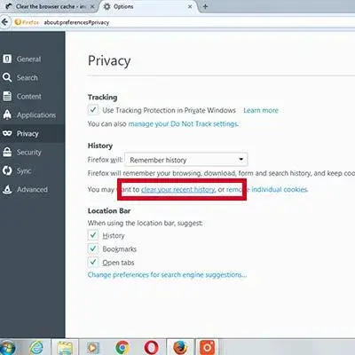 Εκκαθάριση cache στο browser Mozilla Firefox