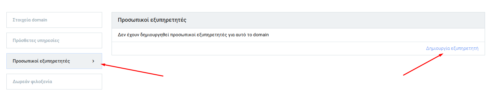 Καρτέλα δημιουργίας DNS εγγραφών στο site της DNHOST