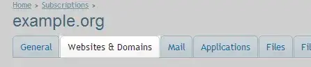 Επιλογή καρτέλας websites & domains στο plesk 11