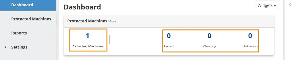 Dashboard Smart Backup Service